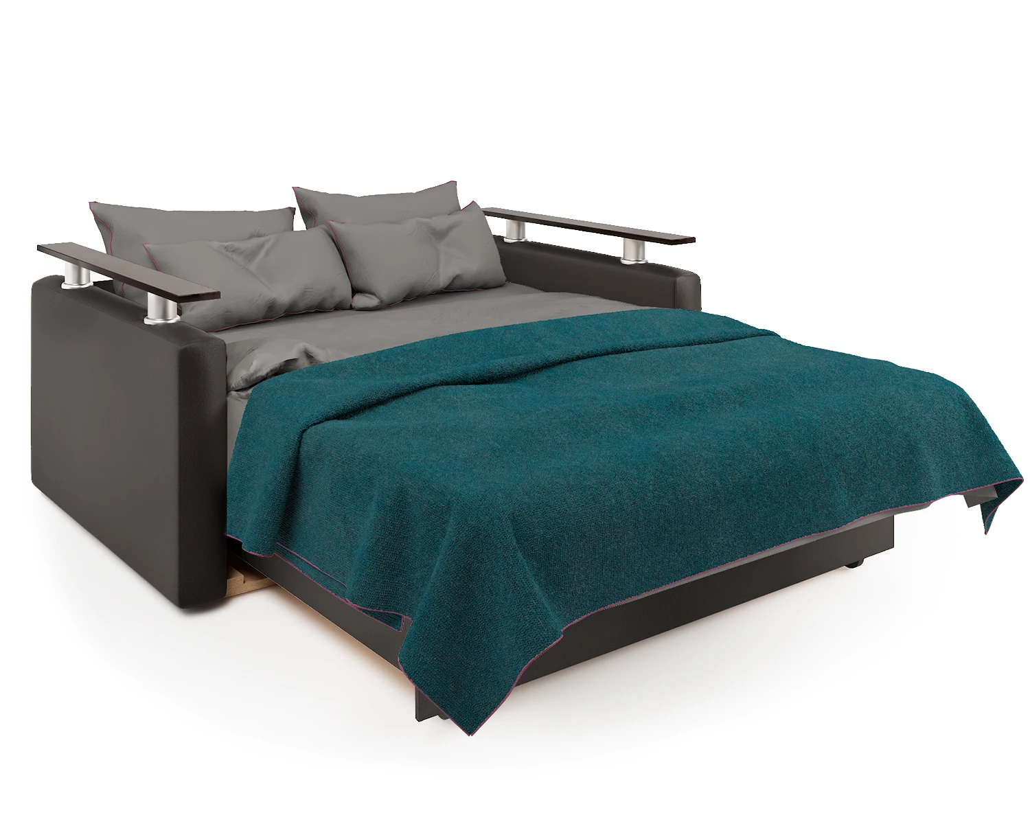 Диван аккордеон Шарм 100 экокожа шоколад и шенилл беж| |