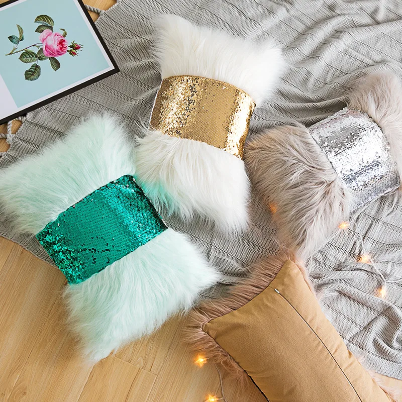 

Soft Fur Plush Cushion Home Decor Pillow Living Room Bedroom Sofa Decorative Pillow 30x50cm shaggy fluffy
