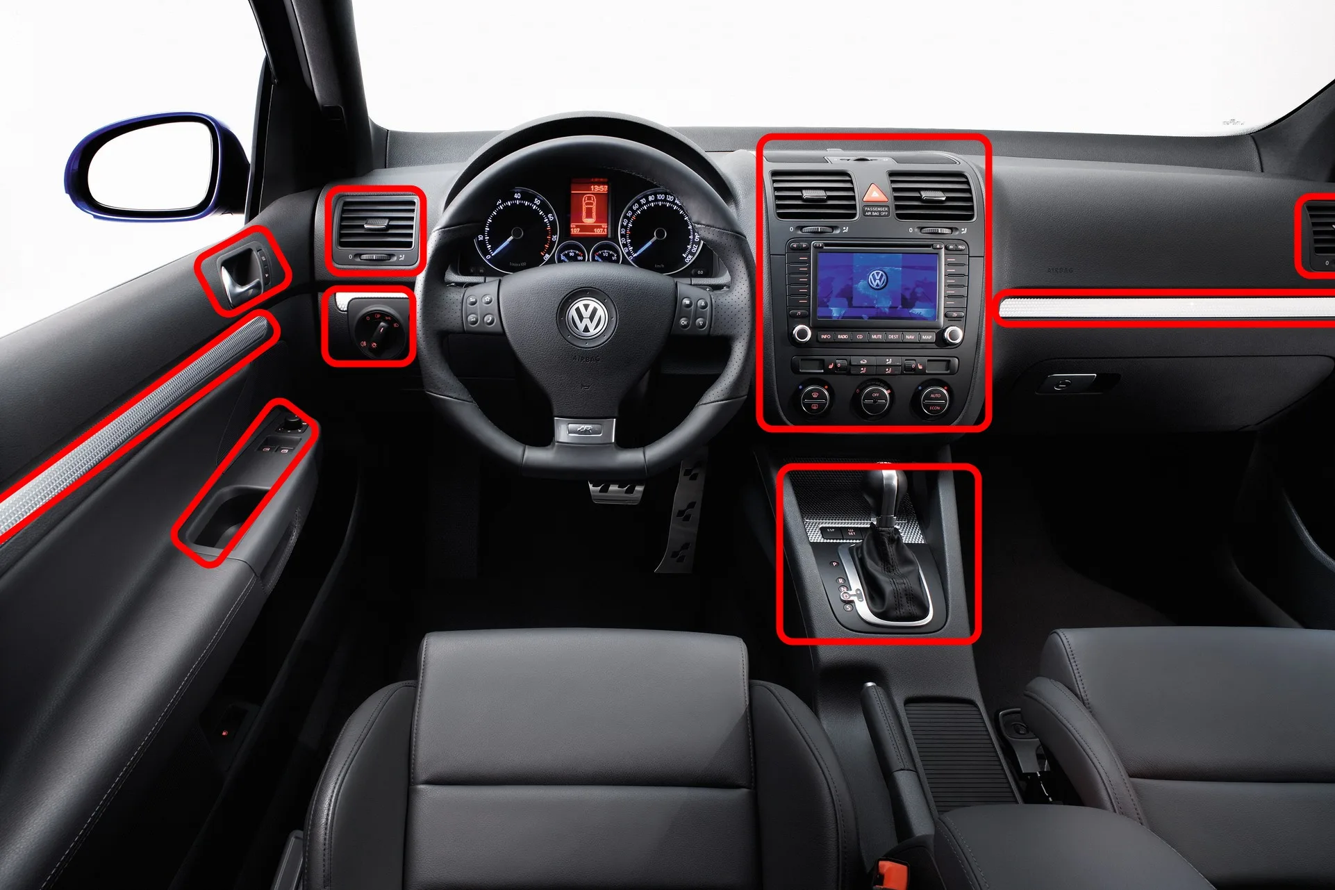 

For 2003 - 2008 Volkswagen Golf Jetta MK5 (Full Decor Set) Interior Trim Decorative Accessories Dash Kit