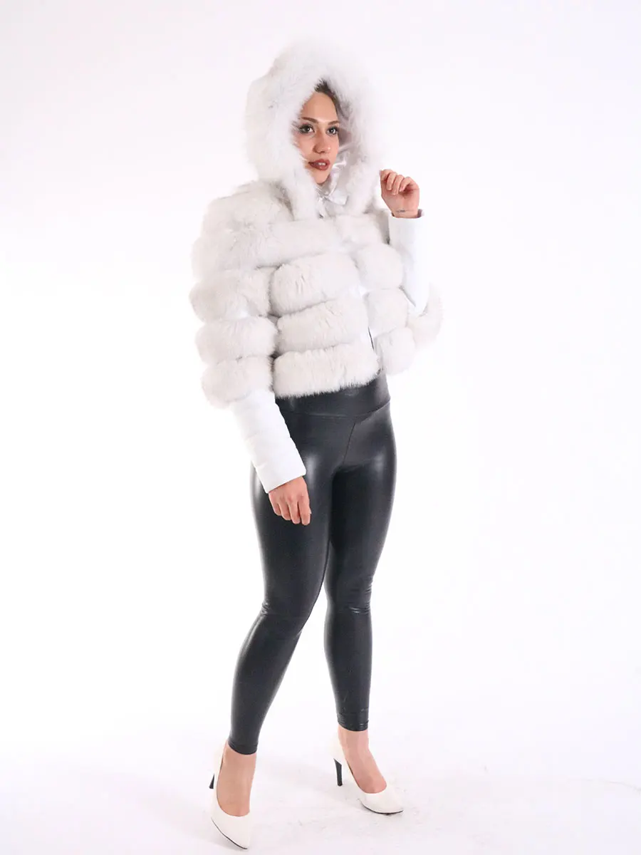 Fashion winter warm fur  jacket natural fox fur real fox fur coat winter thick warm coat 2021 sleeve cutout