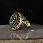 Оникс кубического циркония письмо окантовкой Покрытие Серебряное кольцо