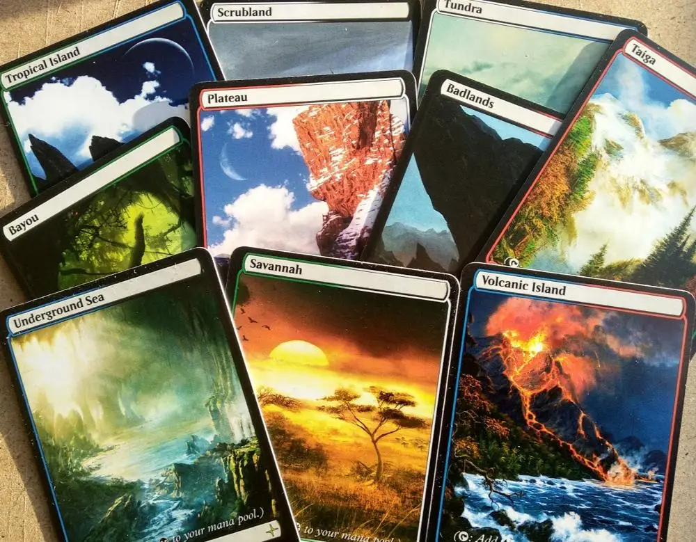 10 Dual Lands DualLands Волшебные полностью искусственные переделанные карты land MTG TCG игры