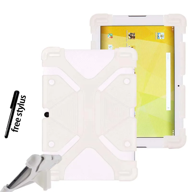 white KK& LL для acer Iconia One 10 B3-A20 10,1 дюймов- мягкий резиновый противоударный силиконовый чехол-подставка для планшета+ стилус - Цвет: white