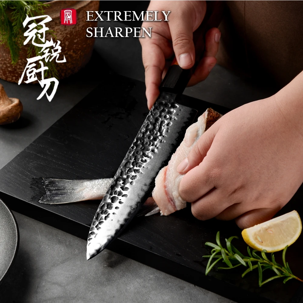 

Handmade Chef Knife 3 Layers Japanese AUS10 Stainless Steel ECO Friendly Kitchen Cooking Tools Vegetables Slice Professional NEW