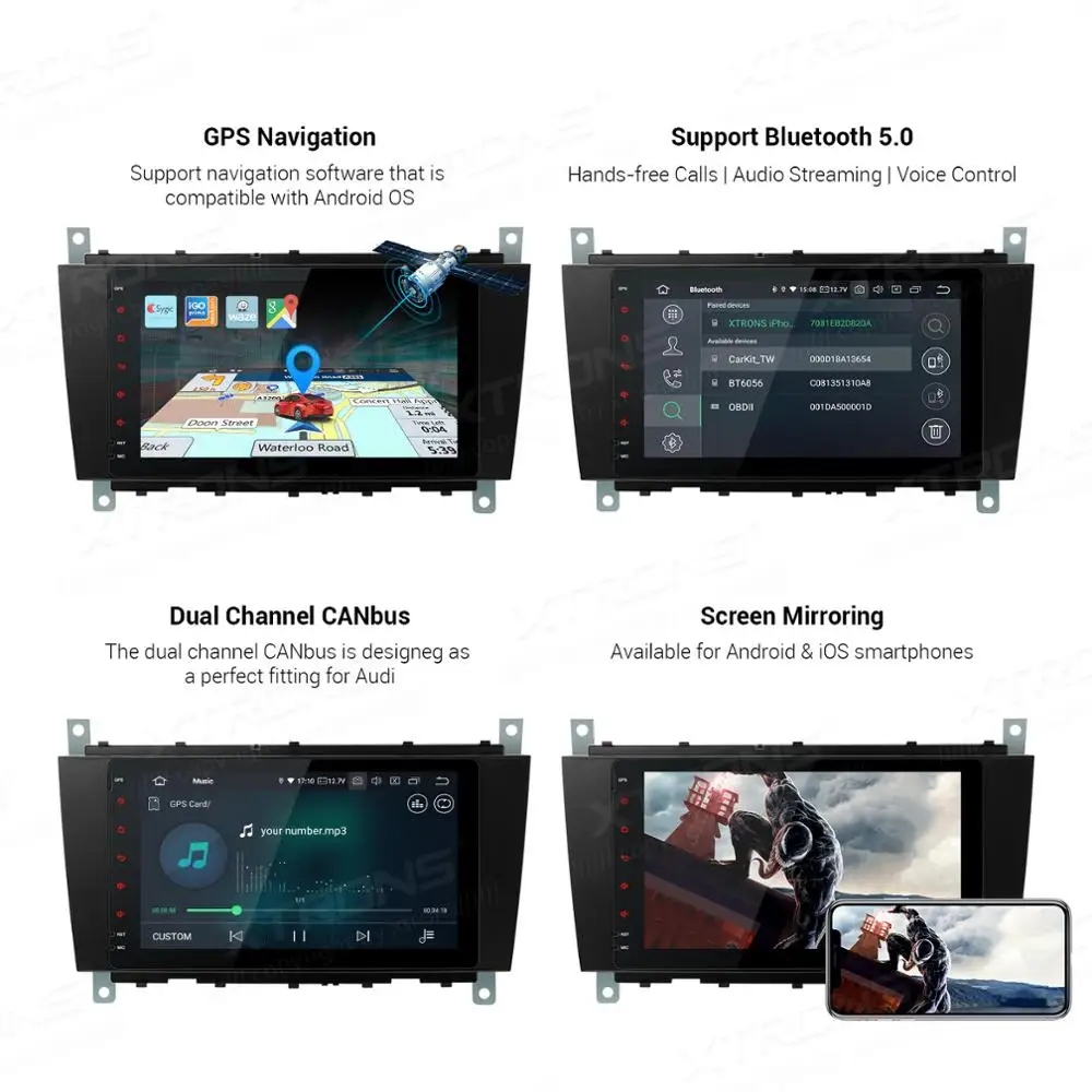 XTRONS Android 10 0 Qualcomm Bluetooth 5 автомобильный стерео радио плеер для Mercedes Benz W209 2005 2006 W203 W463