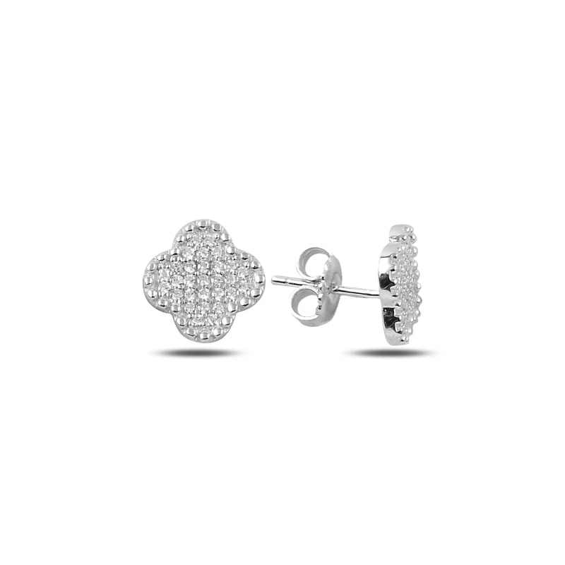 

Серебряные 925 пробы циркония кубический Клевер из циркония серьги