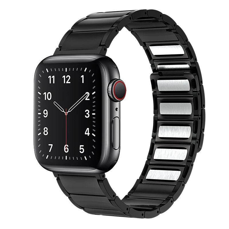 Upgrade Titanium Grey Watch Strap for Apple Watch 45mm 41mm 44mm 42mm 40mm 38mm 49mm Replacement Belt for iwatch Ultra 7 6 5 4 3