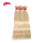 Пупряди волос Ali Queen 613 блонд, бразильские прямые девственные человеческие волосы, пучки от 10 до 30 дюймов, медовый блонд, бесплатная доставка