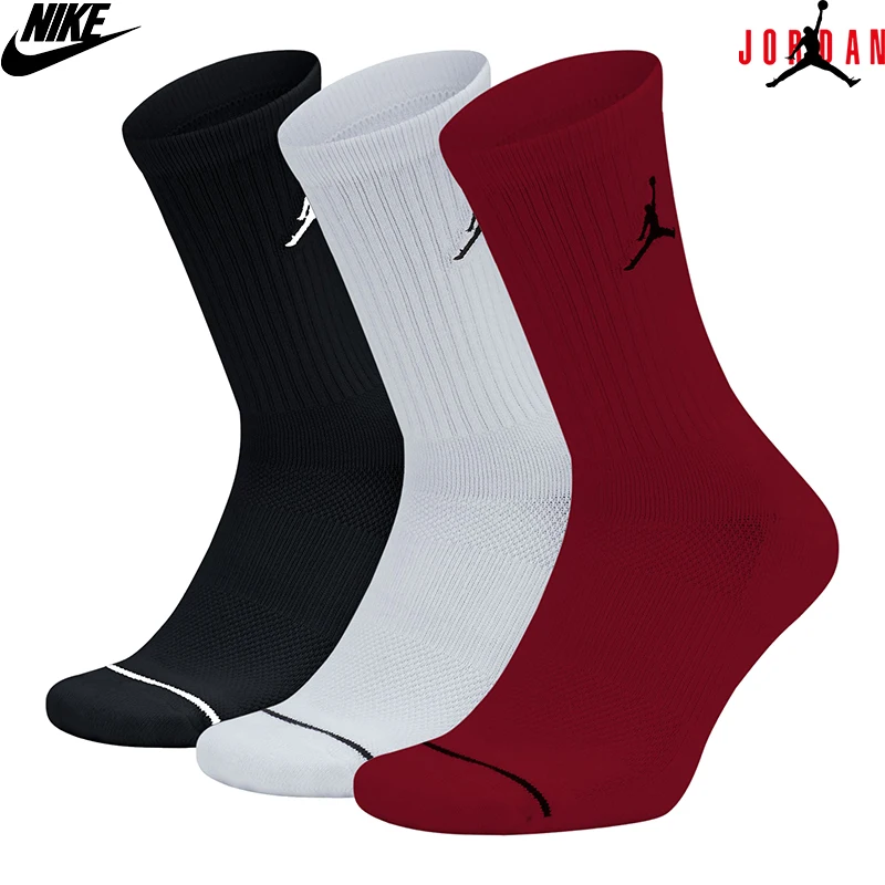 Оригинальный Nike Jordan Jumpman Dri-Fit Crew 3 двойной черный баскетбольный Спорт Socks-SX5545-013 | и