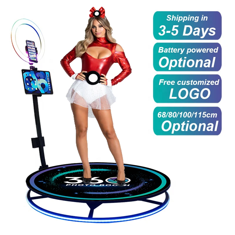 

360 Photobooth Automatic Machine Flight Case Slow Motion Rotating Platform Spin Photo Booth