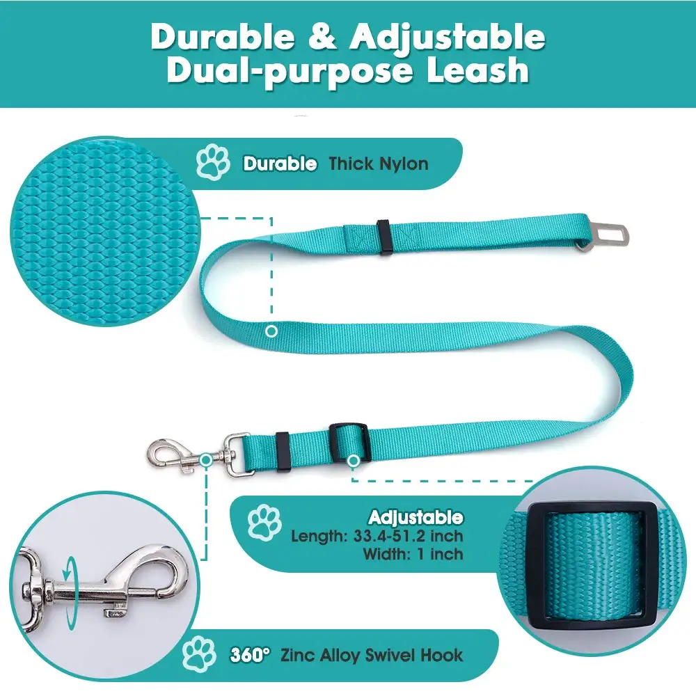 Отражающий жилет-поводок для кошек с адаптером для автомобильного сиденья в подарок. Регулируемая мягкая сетчатая конструкция для котят и щенков для прогулок.