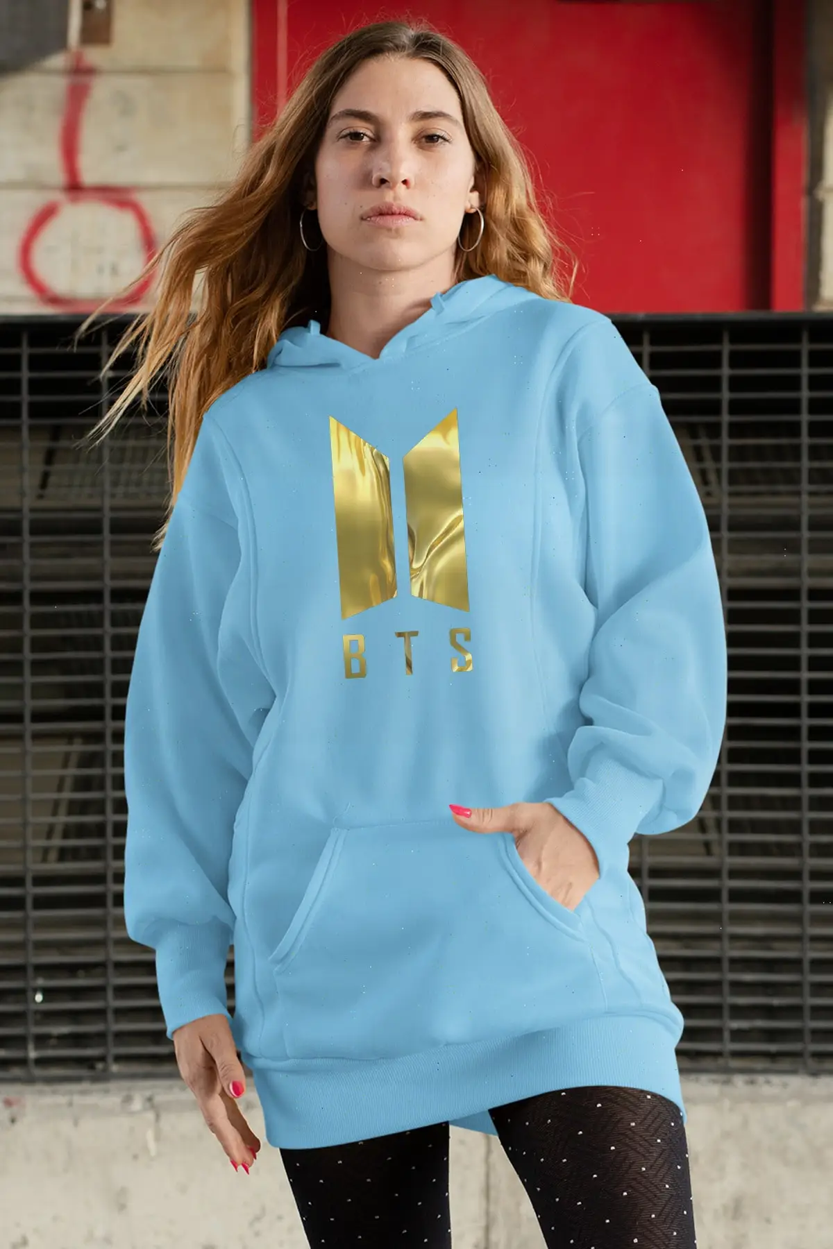 Чехол для мобильного телефона в стиле &quotBTS с капюшоном длинное платье женщин