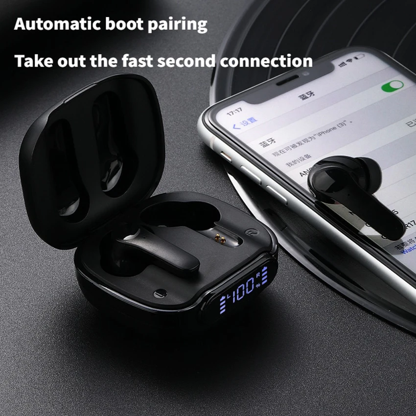 

10pcs Original T18 Wireless Bluetooth Headset TWS HD Stereo Sound Earbuds LED Display Earphone Active Noise Cancelling tws