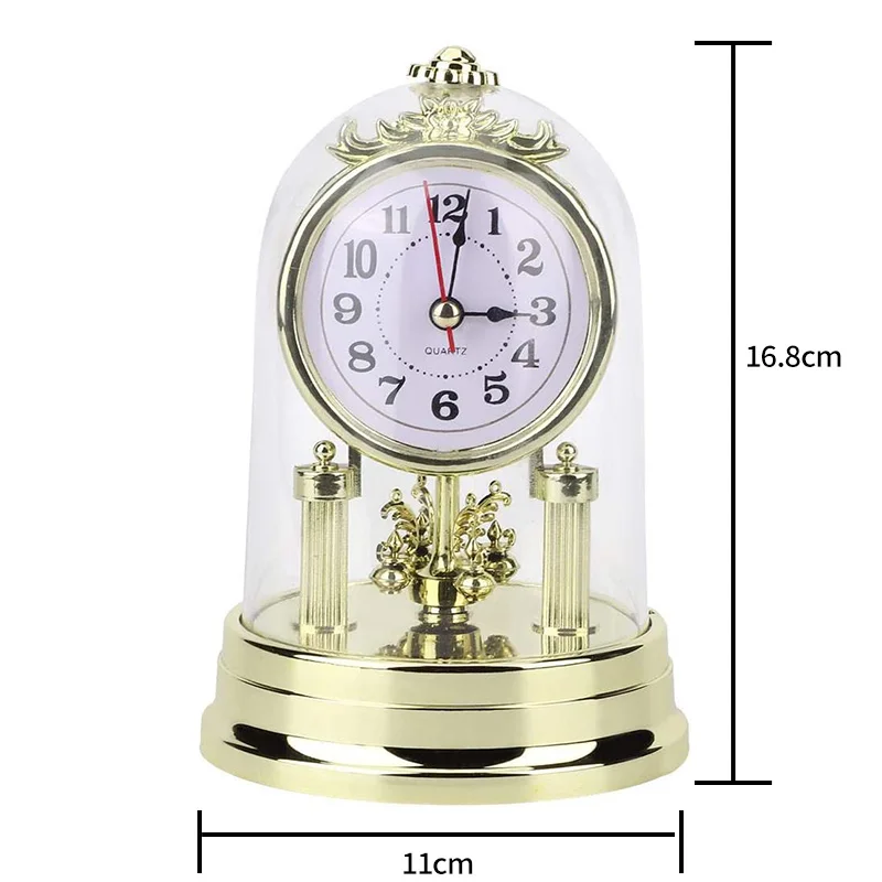 

1 PCS Alarm Clock European Retro Style Clock Living Room Clock Antique Desktop Clocks Home Decoration Office Silent