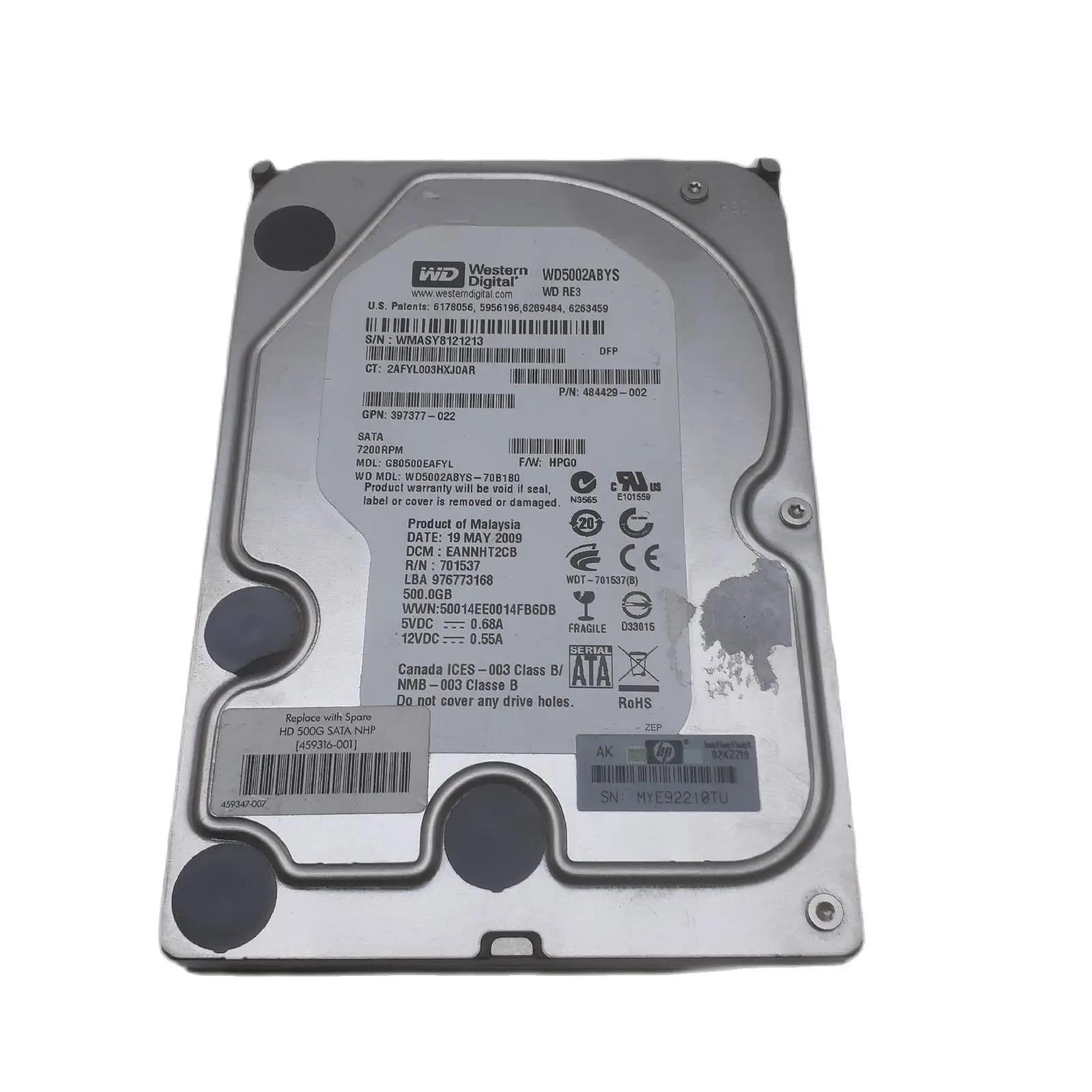 Hard drive Western Digital RE3 WD5002ABYS 500GB SATA 3.5 | Disk Drive