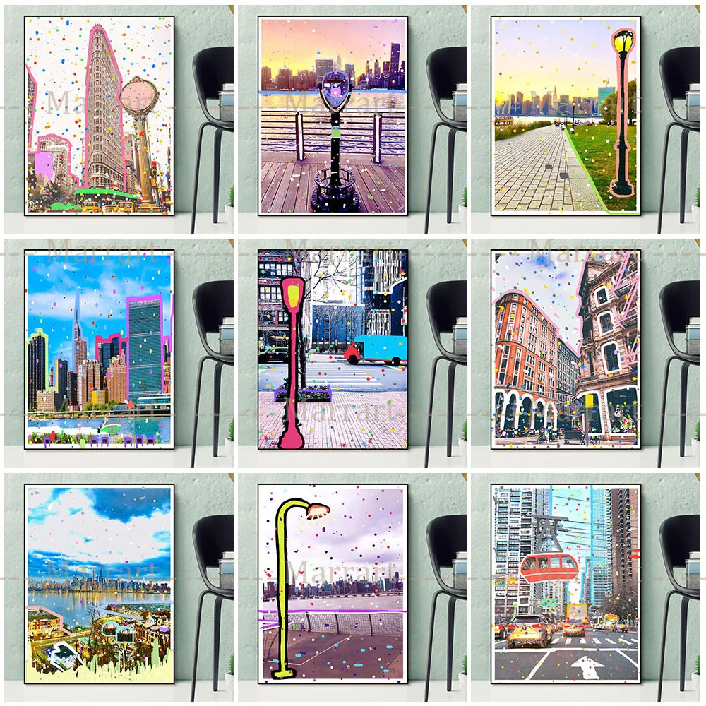 

Brooklyn Bridge Art Poster Print Park Avenue And Manhattan City Building Travel Landscape Wall Art Home Decoration Canvas Print