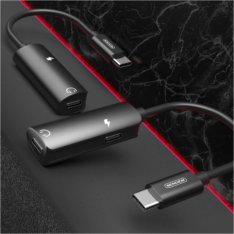 Двойной Разветвитель USB Type C 2 В 1 Конвертер Для Зарядки кабель Type-C Аудио Адаптер |