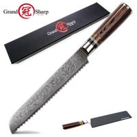 bread knife japanese damascus vg10 steel kitchen knives cake slicing tools bakery chef gadgets serrated blade japanese knives