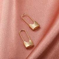 2021 lock pendant earrings for women 2 colors personality simple geometric padlock hoop earrings buckle earrings jewelry gift