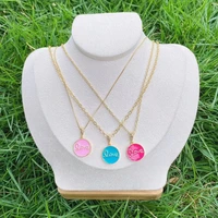5pcslot trendy 2021 colorful enamel love pendants gold plated necklaces jewelry