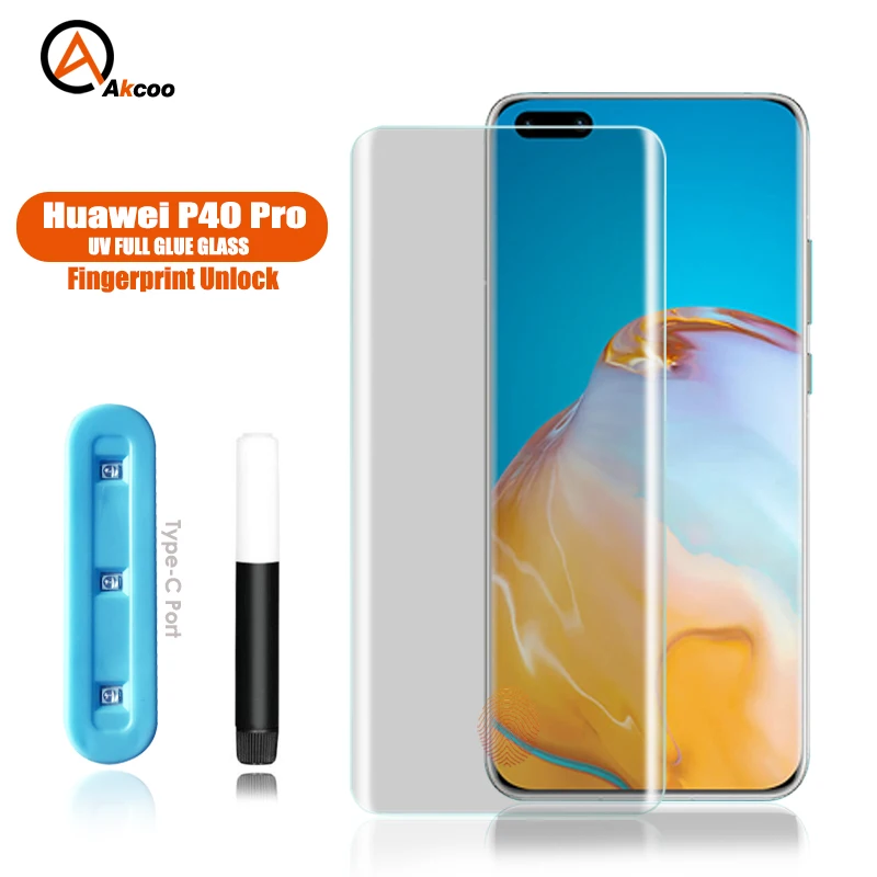 Защитное стекло Akcoo для Huawei P40 Pro полное проклеивание