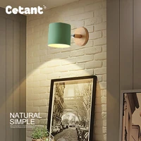 cetent nordic wooden wall lights bedside wall lamp e27sconce modern wall light for bedroom living room pipe led lamp indoor ligh