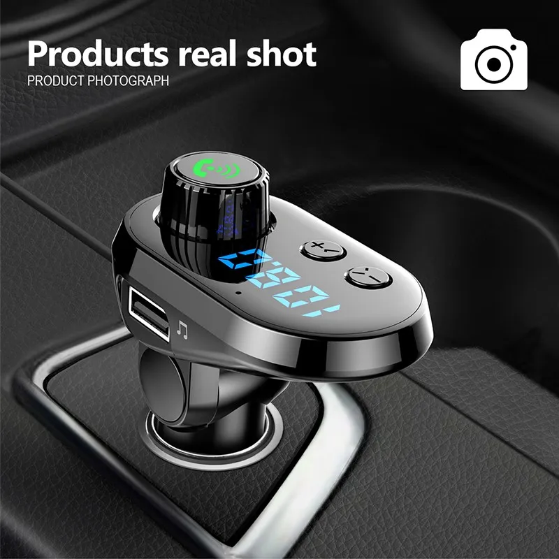 Fm передатчик автомобильный Bluetooth беспроводной mp3 плеер Быстрая зарядка громкой