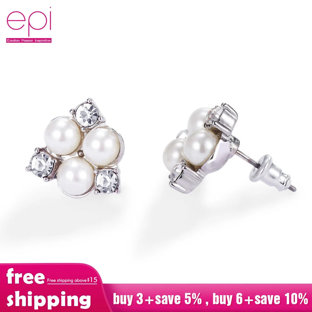 EPI 2019 модные серьги-гвоздики из натурального пресноводного жемчуга снежинка