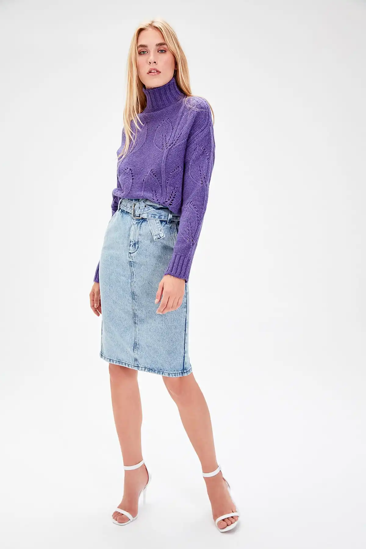 Trendyol фиолетовый сетчатый свитер TWOAW20JK0019| |