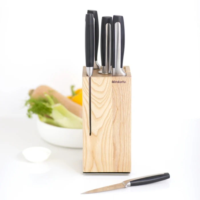 Блок для ножей Brabantia &quotProfile&quot деревянный коричневый. 430008 | Дом и сад