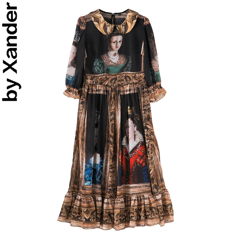 2020 весеннее летнее подиумное Новое Женское платье королевское масляное