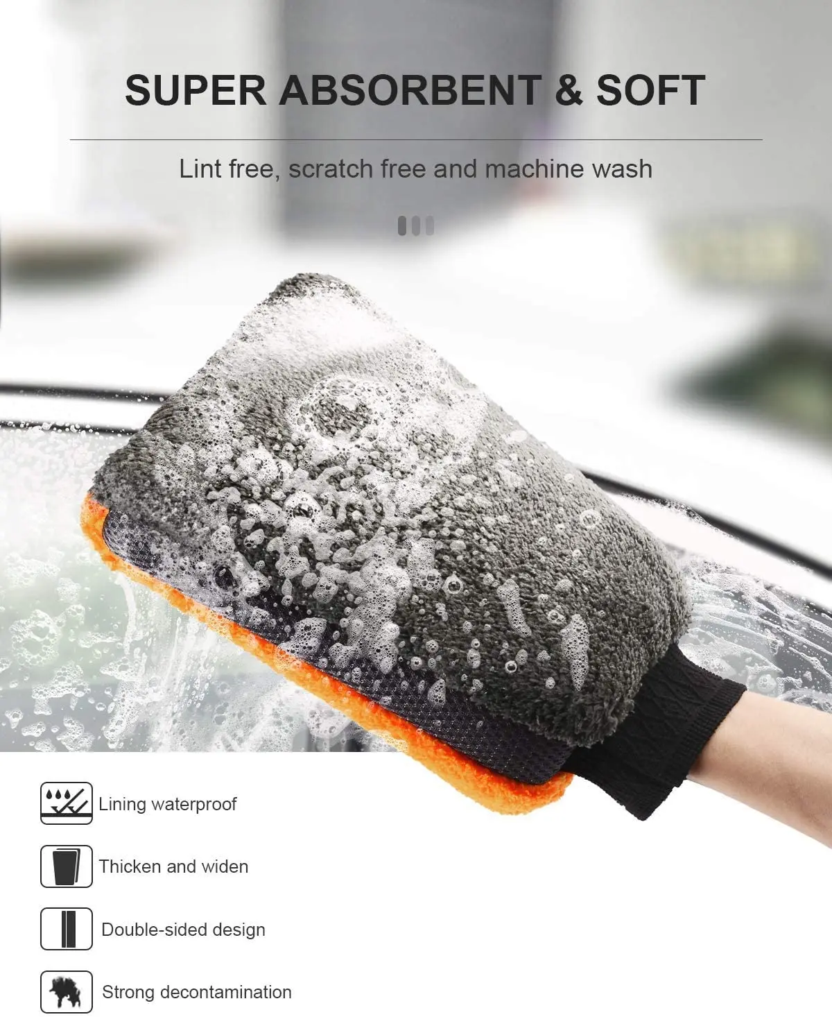 4 шт. ультрабольшие рукавицы из перчатка для мытья машины микрофибры мягкий