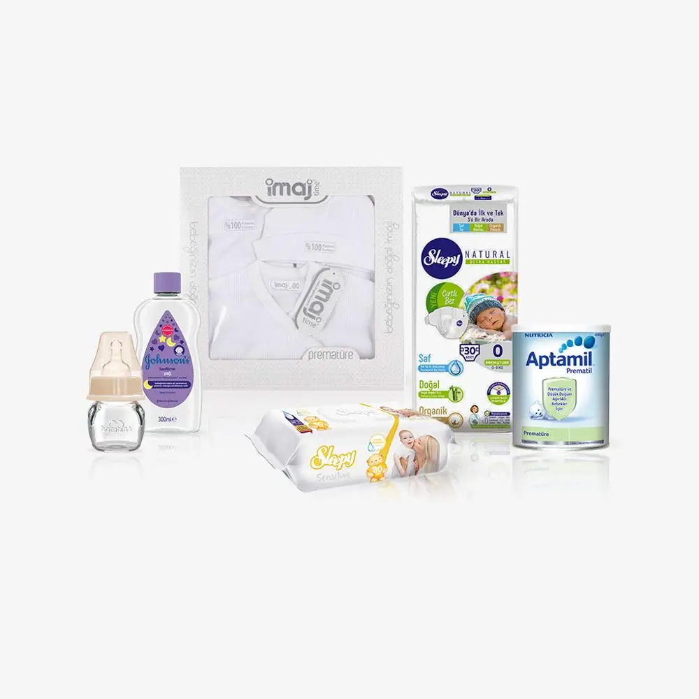 

Prematurem Clinical Kit 2 Preemie Caring Kit Baby Clothe Caring Oil Baby Food Bottle Diapers Wet Wipes