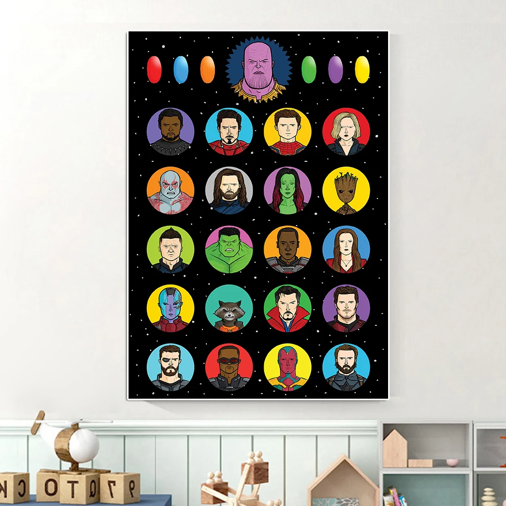 

Marvel Infinity War Endgame Abstract Anime Canvas Painting Avengers Superhero Movie Poster Wall Art Living Room Home Decoration