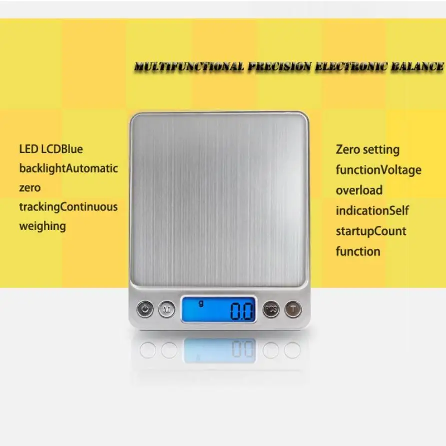 

500g/1kg/2kg/3kgx0.1g Mini LCD Portable Digital Scales Pocket Jewelry Scale Weight Balance Gram Kitchen Electronic Scales