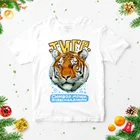 Мужская новогодняя футболка в стиле оверсайз  тигр символ года новый год 2022, футболка большого размера 10 XL