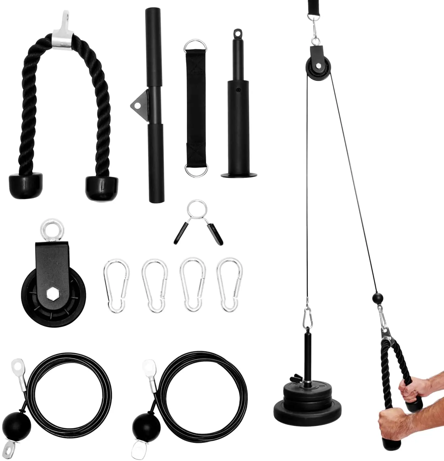 Gym LAT Pull Down Lift Cable Pulley Attachments Weight Cable Pulley System Gym Fitness Equipment