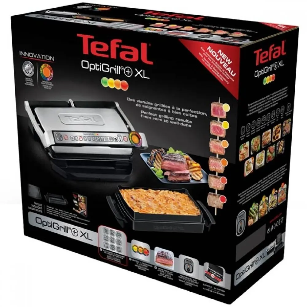 Электрогриль Tefal GC724D12 OptiGrill+ XL с насадкой противнем / SNACKING BAKING Гриль GC724 (TS