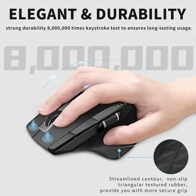 Rapoo MT750 Multi-mode Rechargeable Wireless Mouse Ergonomic 3200 DPI Bluetooth Mouse Easy-Switch Up to 4 Devices Gaming Mouse 4