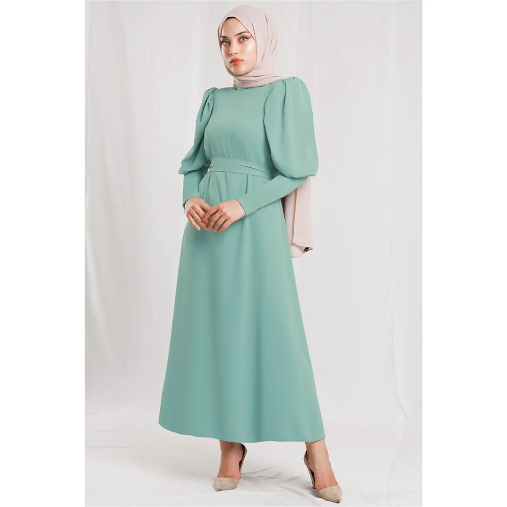 Balloon Sleeve Dress Hijab Trend Fashion Quality Fabric Fast Shipping  abaya muslim dress women kaftan open abaya long dress afr