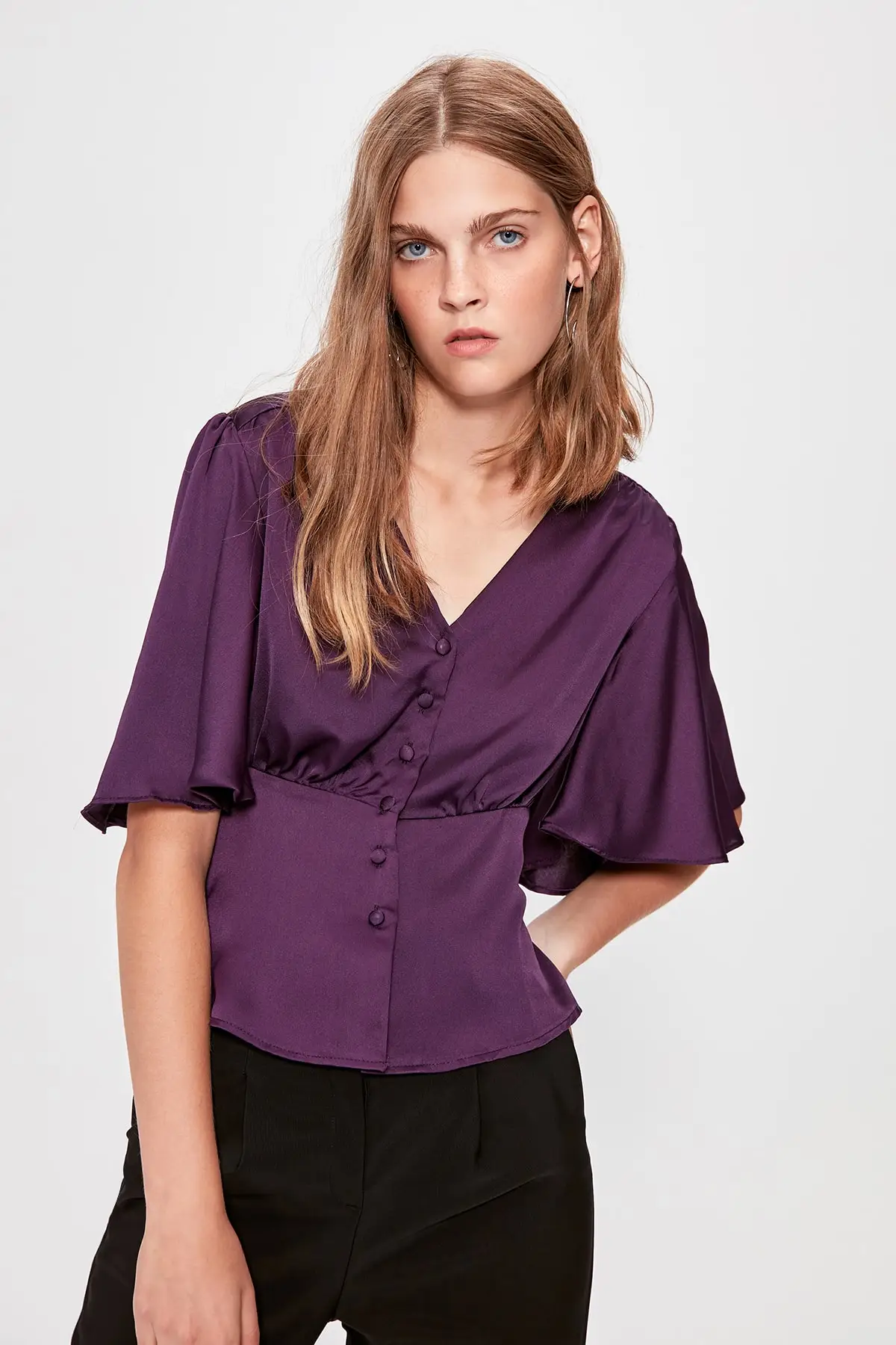 Trendyol фиолетовые Воланы Bluz TWOAW20BZ0280| |
