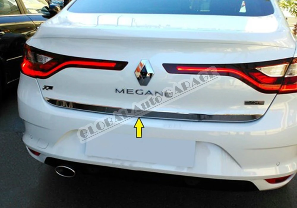 Для хэтчбека Renault Megane 4 Sedan 2016-2020 хромированная отделка багажника нижняя часть