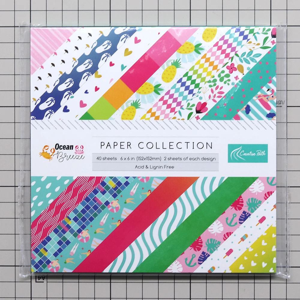 Kreatives Scrapbooking-Hintergrundpapier „Ocean Breeze“ mit 6-Zoll-Ananas-Muster, dekoratives Papier für Journaling und Origami-Bastelarbeiten – Detail 1