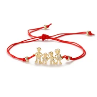 family mom dad boy girl cz bracelets for men women kids adjustable lucky red string charm jewelry birthday gift anniversary
