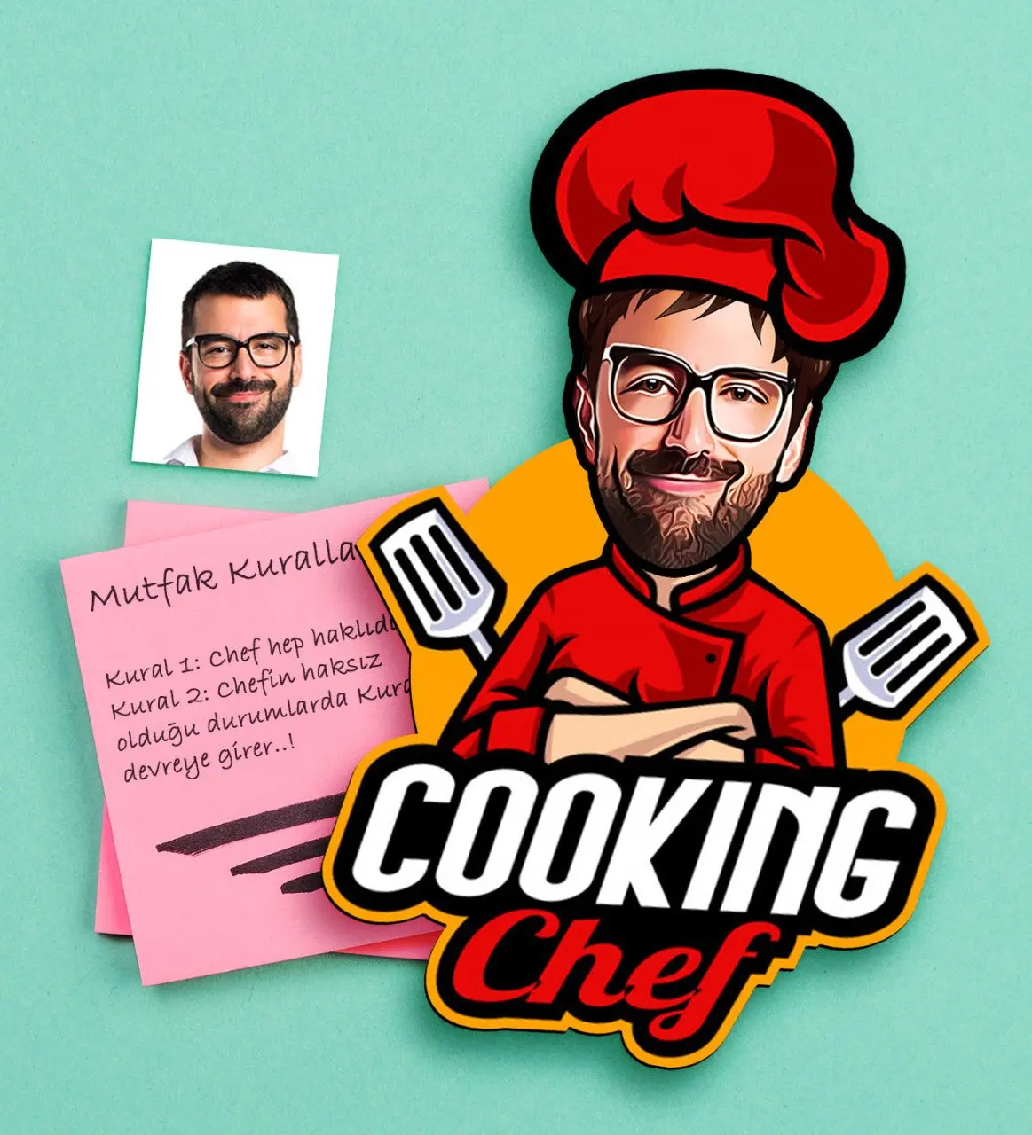 

Personalized Men Chef Caricature Of Wooden Magnet-11