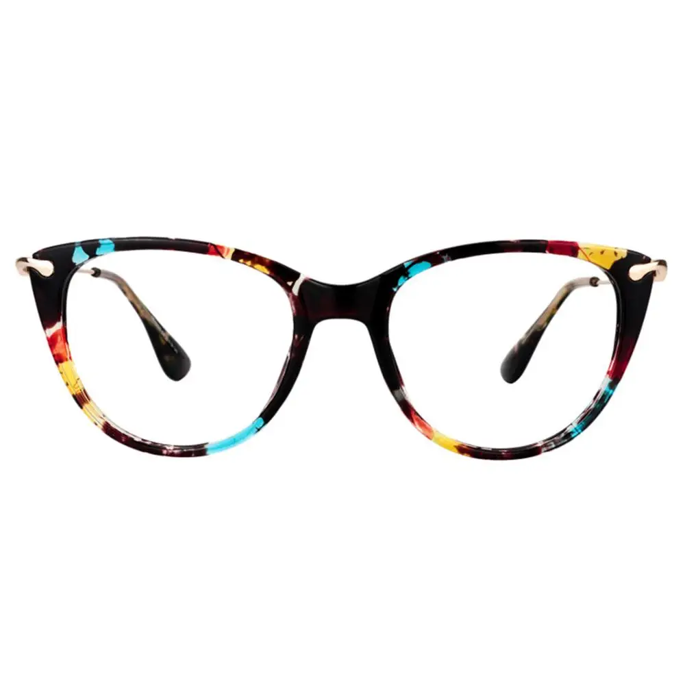 FX0052-01 Floral Zeecool Chic TR90 легкие очки кошачий глаз для женщин Clement FX0052 - Цвет оправы: FX0052-01 Floral