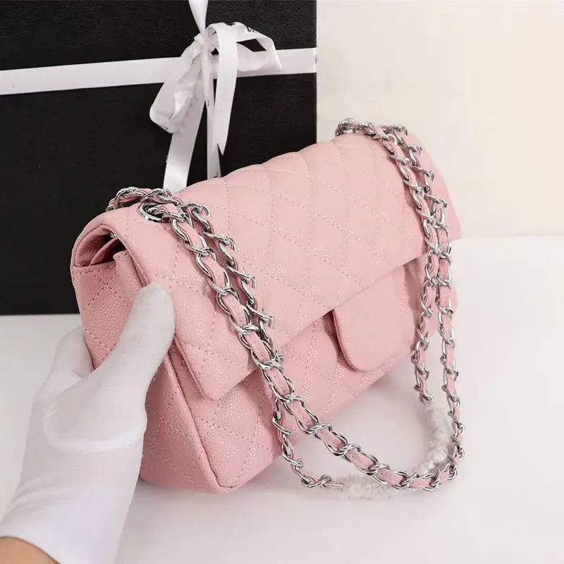 Лаванда Икра cadeia saco de ombro das mulheres marca de luxo de couro real da qualidade превосходный дизайн Classico da moda bolsas - Цвет: Лаванда