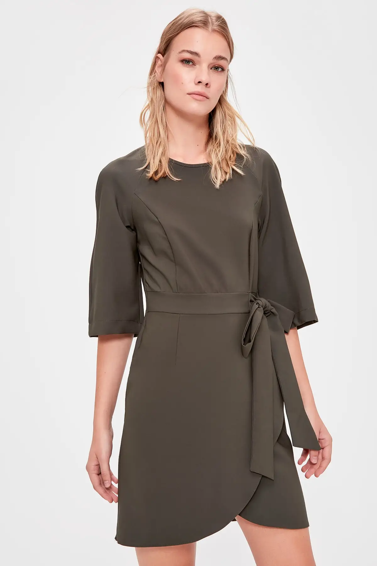 Trendyol Khaki Lacing Detail Dress TWOAW20EL1464 | Женская одежда