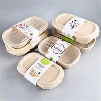 disposable paper pulp lunch box take out packing box environmental protection degradable fruit salad box bento box