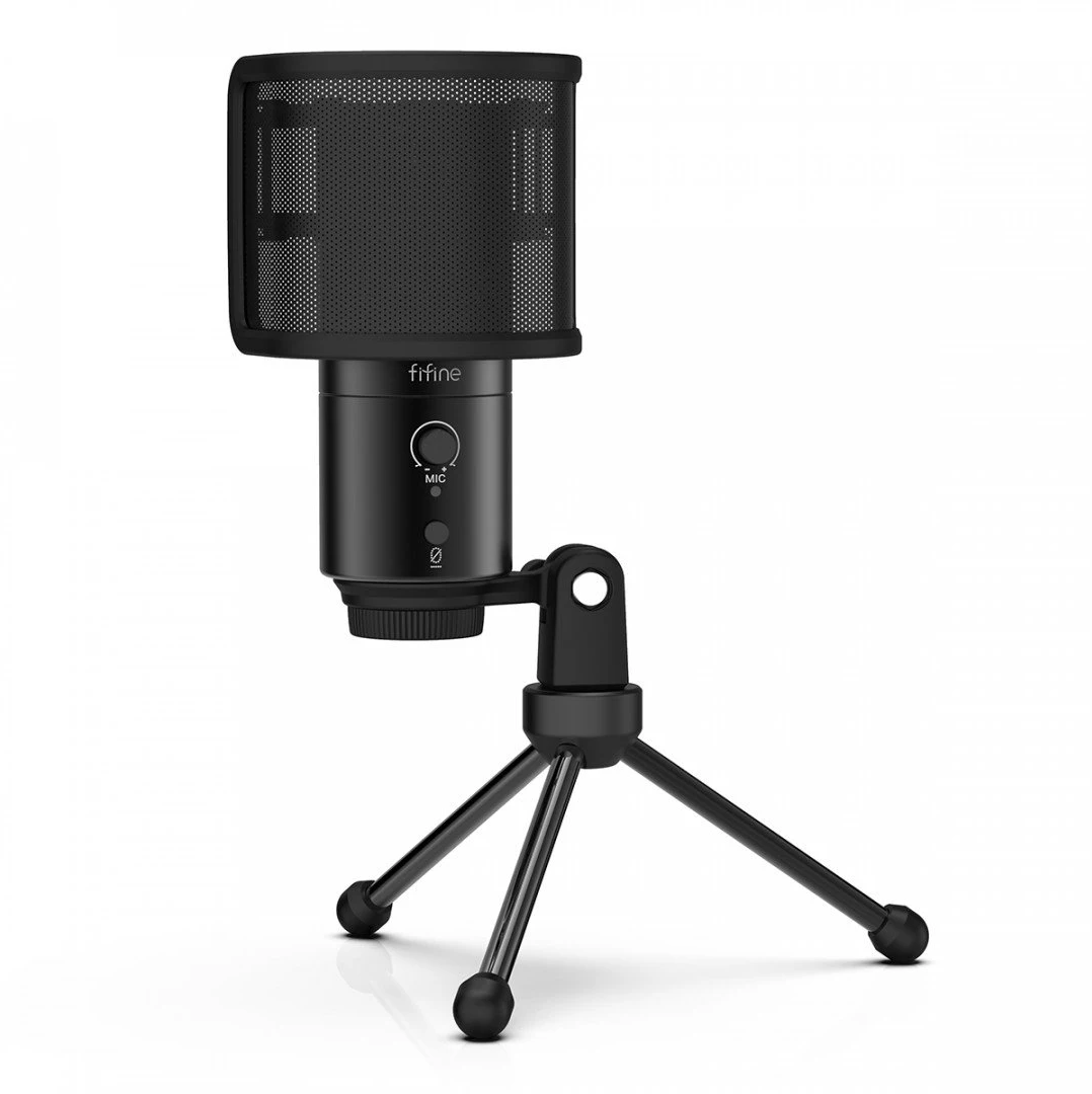 Микрофон Fifine K683A (Black) 192 кГц/24 бит USB и Type-C с кнопкой отключения звука
